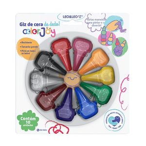 Giz De Cera De Dedo Colorjoy Com 10 Cores Leo&leo
