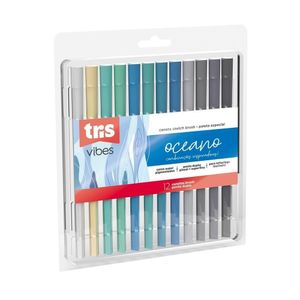 Caneta Brush Oceano 12 Cores Tris
