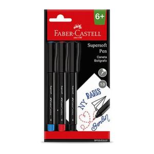 Caneta Supersoft Pen 1.0mm 3 Cores Faber-castell