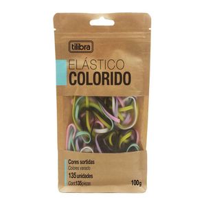 Elástico Colorido - Kraft Bag Com 135 Unidades Tilibra