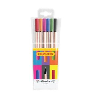 Caneta Microline Kit 6 Cores Compactor