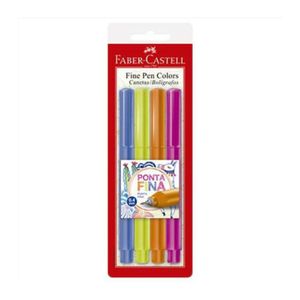 Caneta Fine Pen Colors 0.4mm 4 Cores Faber-castell