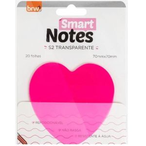Bloco Adesivo Smart Notes S2 Transparente 70x70mm Brw Rosa