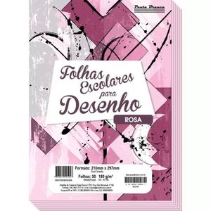 Bloco Técnico A4 180g 50 Folhas Rosa