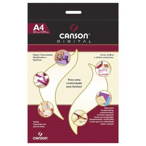 Papel Digital Metalizado A4 15 Folhas 250g Canson Prata Pérola