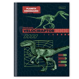 Caderno Capa Dura Brochura 80fls Universitário Planeta Dinossauro Cadersil Vermelho