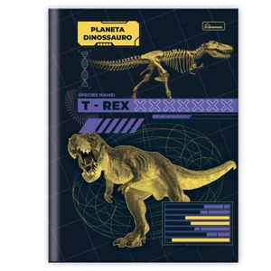 Caderno Capa Dura Brochura 80fls Universitário Planeta Dinossauro Cadersil Roxo
