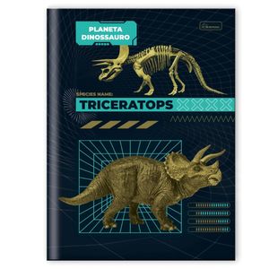 Caderno Capa Dura Brochura 80fls Universitário Planeta Dinossauro Cadersil Verde