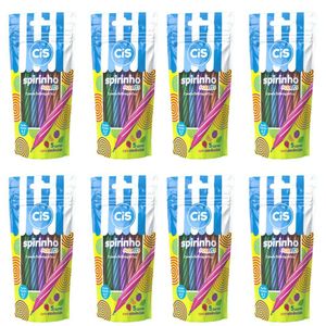 Kit 8 Blister Caneta Esferográfica Mini Cis Spirinho Scents Com Cheirinho Com 5 Cores