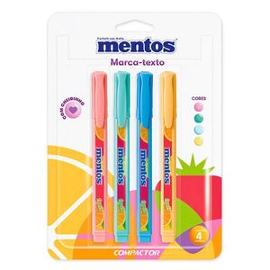Marca Texto Mentos Com Cheirinho Destaq 4 Cores Pastel Compactor