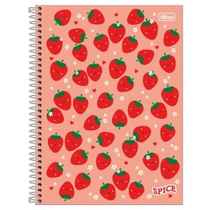 Caderno Espiral Capa Dura Universitário Spice Feminino 192 Folhas 12 Matérias Tilibra Vermelho