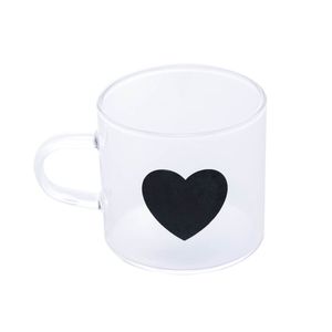 Conjunto Com 06 Canecas Black Heart 125ml Em Vidro Borossilicato 5203 - Lyor
