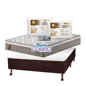 Conjunto Probel Cameron Box Castor Marrom Casal 138x188x70cm