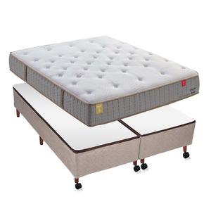 Conjunto Pikolin Calm Box Castor Bege Queen Size 158x198x70cm