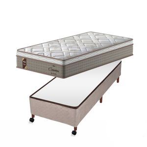 Conjunto Probel Cameron Box Castor Bege Solteiro 88x188x70cm
