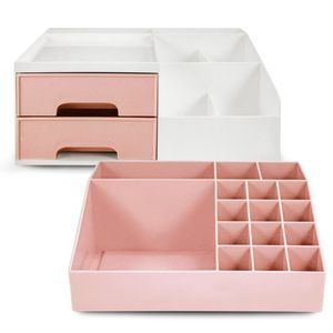 Conjunto Organizador Multi Uso De 2 Gavetas E De Mesa Rosa