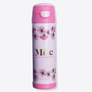 Garrafa Top Handle Mãe Floral Zonacriativa
