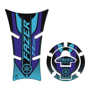 Kit Protetor Tanque E Bocal Adesivo Moto Yamaha Fz25 2023-2024 Azul Azul