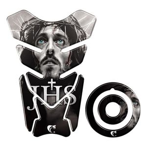 Kit Adesivo Protetor Tanque E Bocal Moto Yamaha Jesus Preto