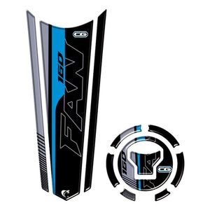 Adesivo Faixa Gravata Tanque E Bocal Moto Resinado Fan 160 Azul