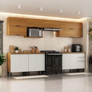 Cozinha Completa Itatiaia Ideale 7 Peças 11 Portas 2 Gavetas Cinamomo/off White