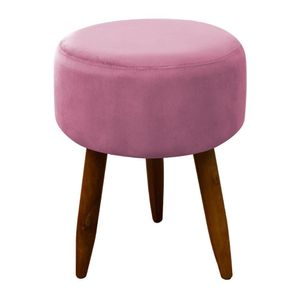Puff Decorativo Redondo Pé Palito Herrero Rosa
