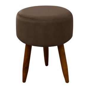 Puff Decorativo Redondo Pé Palito Herrero Marrom Claro