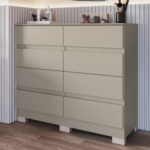 Cômoda 8 Gavetas Lara 108cm X 97cm X 45,3cm Níquel