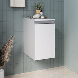 Módulo Slim Para Banheiro Com Cesto Branco