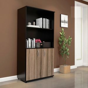 Armario Misto 02 Portas Pivotante Am1600mx-33 Preto Walnut