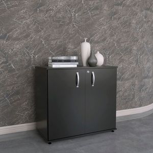 Armario Baixo 02 Portas Pivotante Ab700mx-32 Preto