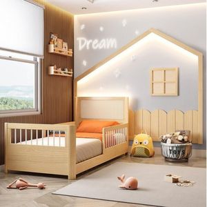 Conjunto Cama Solteiro Wave Montessoriana Led, Grade De Proteção E Moldura Dream Decor Led Casatema Branco Natural