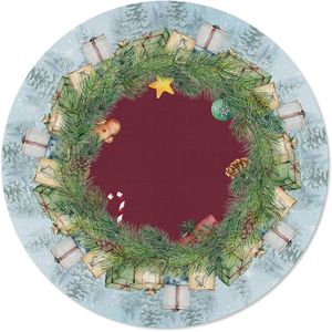 Kit 2 Capas P- Sousplat Natal Guirlanda 35x35 Vermelho