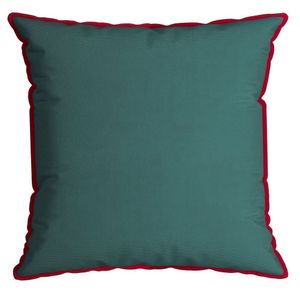 Capa Almofada Natalina Aveludada Lisa 43x43cm Com Cordonê Verde Vermelho