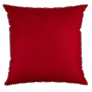 Capa Almofada Natalina Lisa Aveludada Com Cordão 43x43cm Verde Vermelho