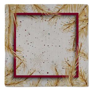 Kit 2 Guardanapos Natalinos Ceia De Natal 43x43cm Branco Vermelho