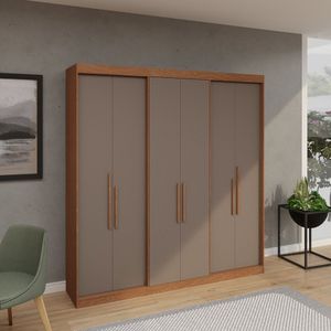 Guarda Roupa Casal 6 Portas Lugano Carvalho-fendi
