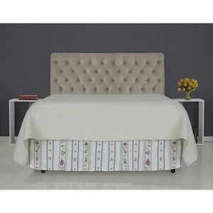 Cabeceira De Cama Box Casal 138cm Pádua Veludo Marrom