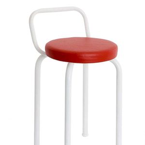 Banco Baixo Premium 47 Cm Para Cozinha Vermelho Branco