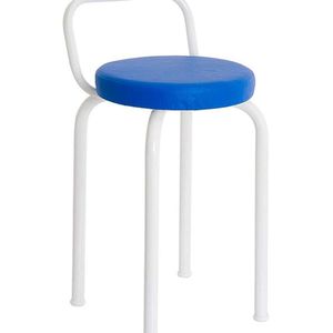 Banco Baixo Premium 47 Cm Para Cozinha Azul Branco