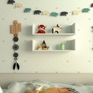 Kit 2 Prateleiras U 60cm X 15cm Suporte Invisível Dormitório Bebe Infantil Branco
