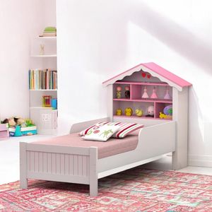 Cama Solteiro Casinha Princesa Branca E Rosa