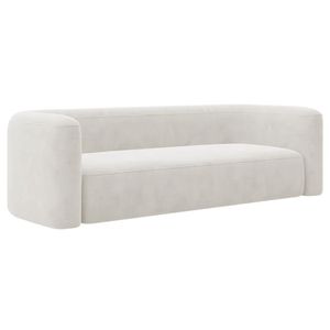 Sofá 3 Lugares 180cm Orgânico Luxo Recepção Melina Bouclé Branco