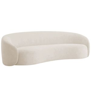 Sofá 3 Lugares 200cm Orgânico Luxo Recepção Amore Linho Bege
