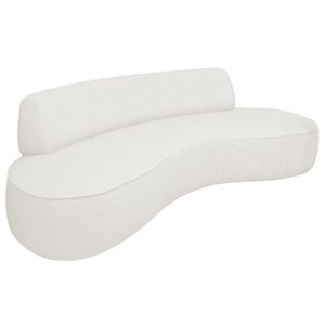Sofá Curvo 3 Lugares Orgânico Amsterdã 180cm Bouclé Adj Decor Branco