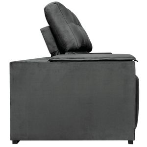 Sofá Cama Retrátil Sala Vicenza 175cm Suede Cinza