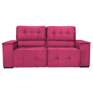 Sofá Cama Retrátil Sala Vicenza Vicenza 210cm Suede Pink
