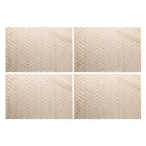 Jogo 4 Lugar Americano Retangular Mesa Pvc Antiderrapante Flex Bege 45x30cm Lyor