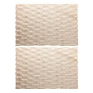 Jogo 2 Lugar Americano Retangular Mesa Pvc Antiderrapante Flex Bege 45x30cm Lyor