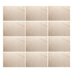 Jogo 12 Lugar Americano Retangular Mesa Pvc Antiderrapante Flex Bege 45x30cm Lyor